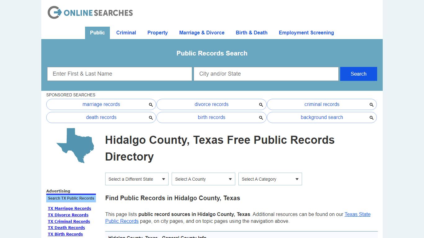 Hidalgo County, Texas Public Records Directory